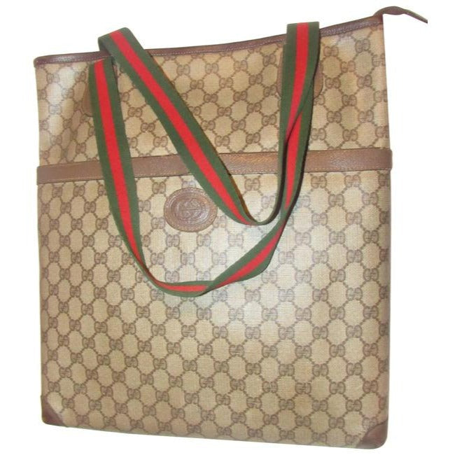 Gucci   Leather And Large G Logo Print Coated Canvas In Shades Of Brown