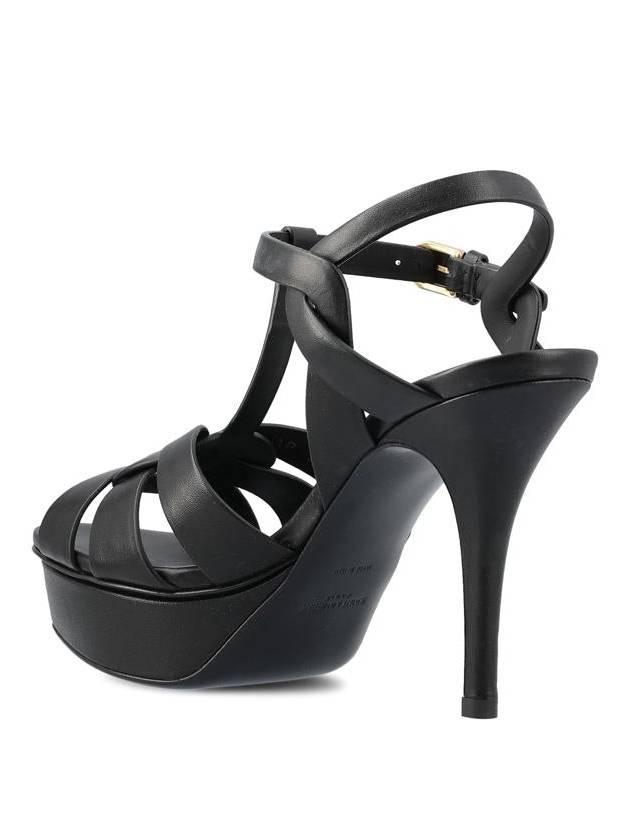 Luxury Saint Laurent Trending 2025 Tribute Platform Sandals Heel Black