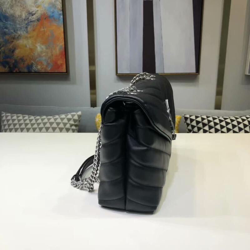 Top Quality Loulou Small Chain Bag In Matelassé "Y" Black For Women 9.8in/23cm YSL 494699DV7261000
