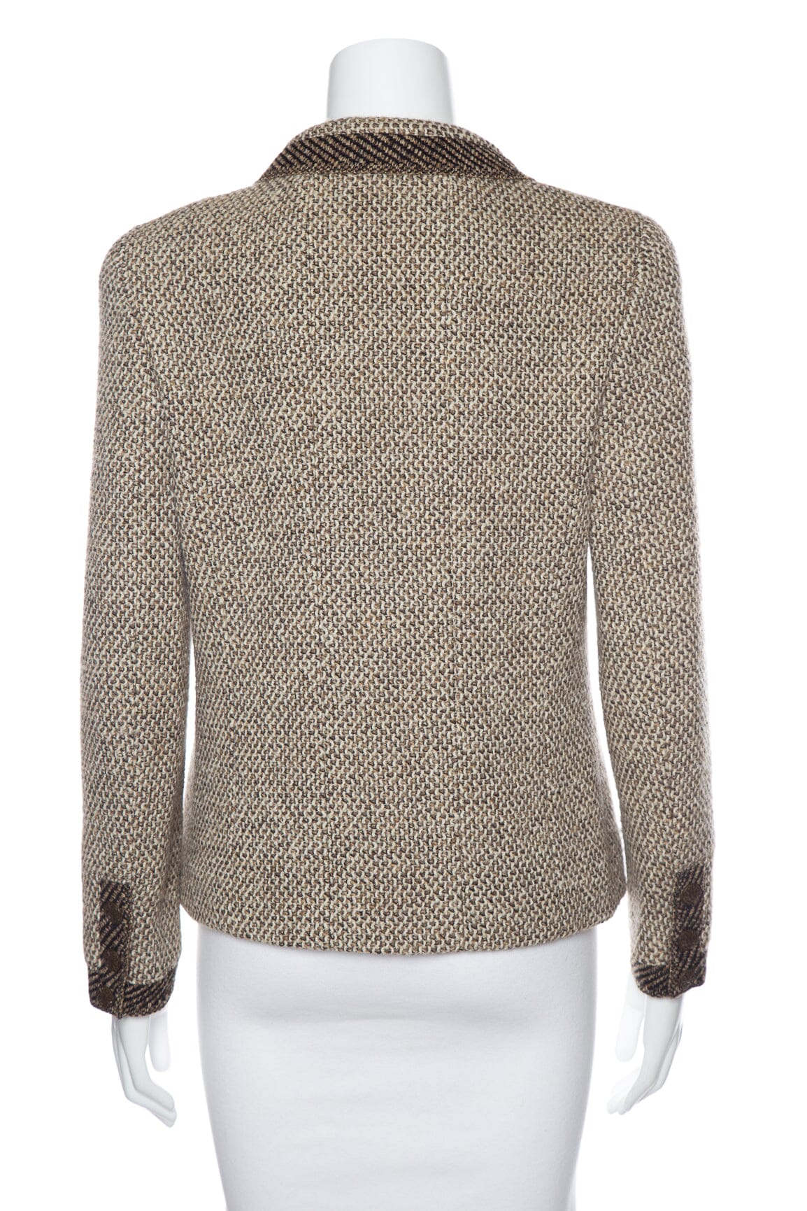 Chanel   1998 Autumn Knit Brown and Cream Jacket SZ 40
