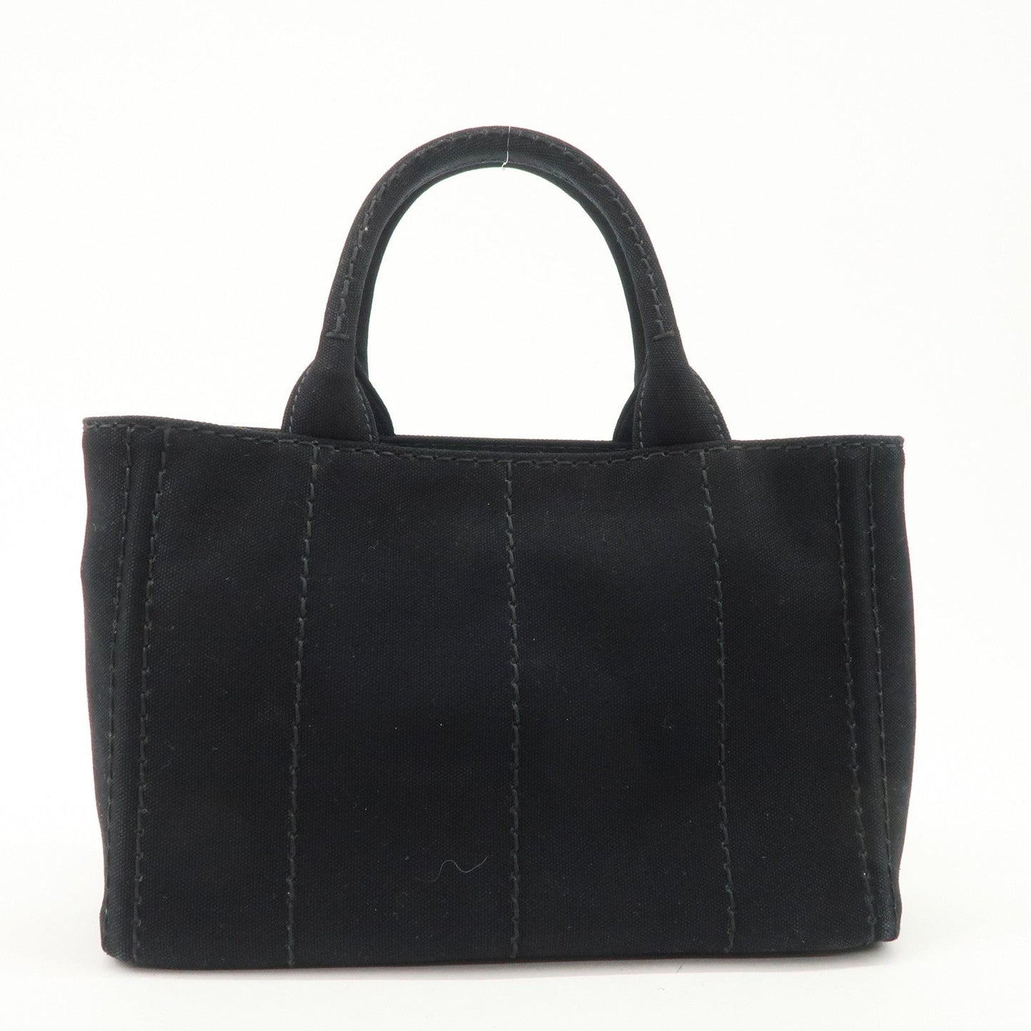 PRADA Canapa Mini Canvas 2Way Hand Bag Tote Bag Black 1BG439  d