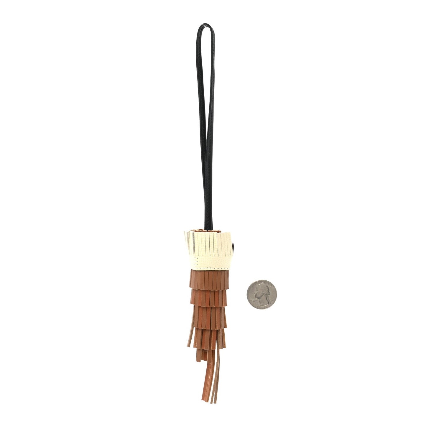 Hermes Milo Lambskin Epsom Chouette Bag Charm Gold Pain D'Epice Black Nata White