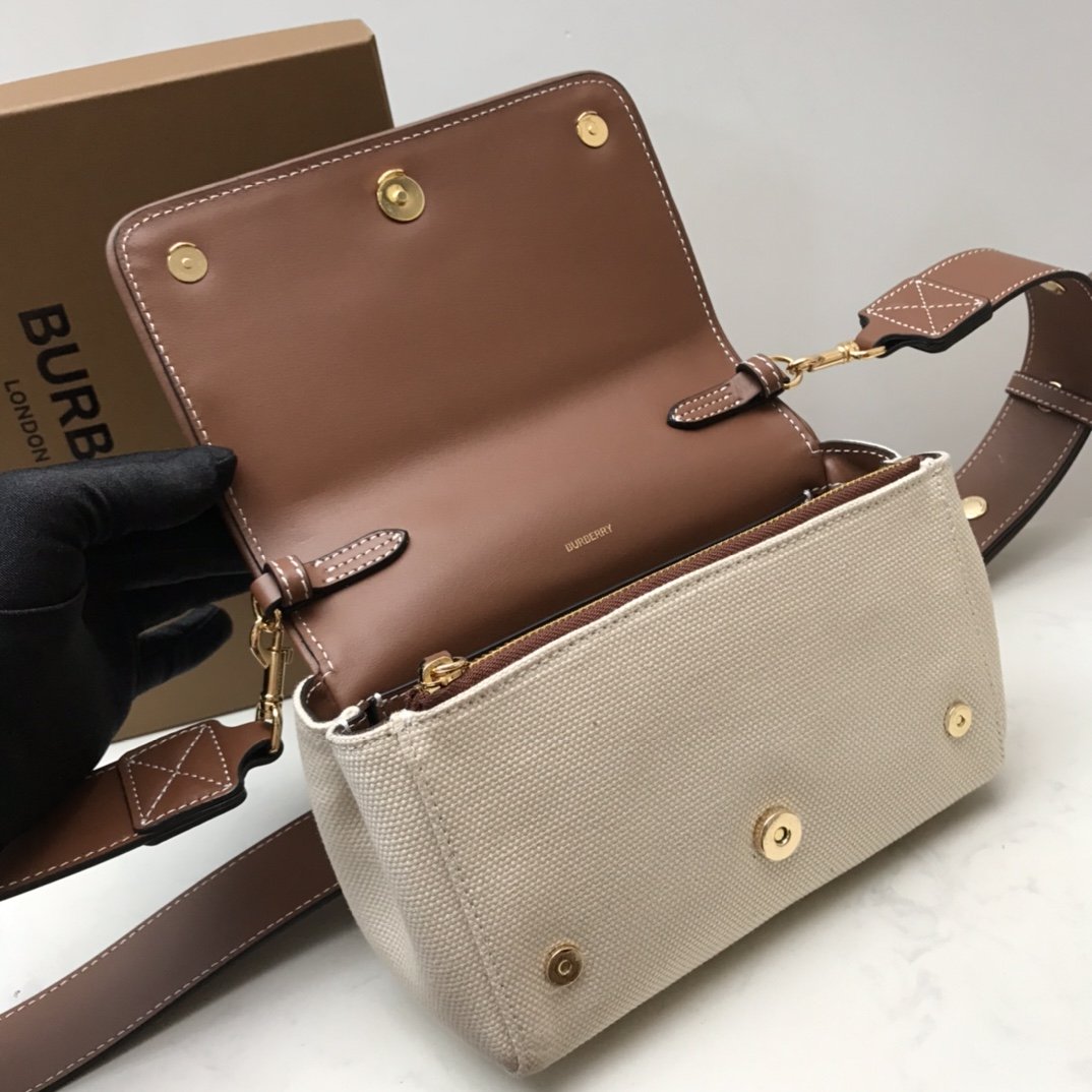 Top Quality Horseferry Print Cotton Canvas Small Crossbody Bag For Women, Bags 7.1in/18cm 80518441