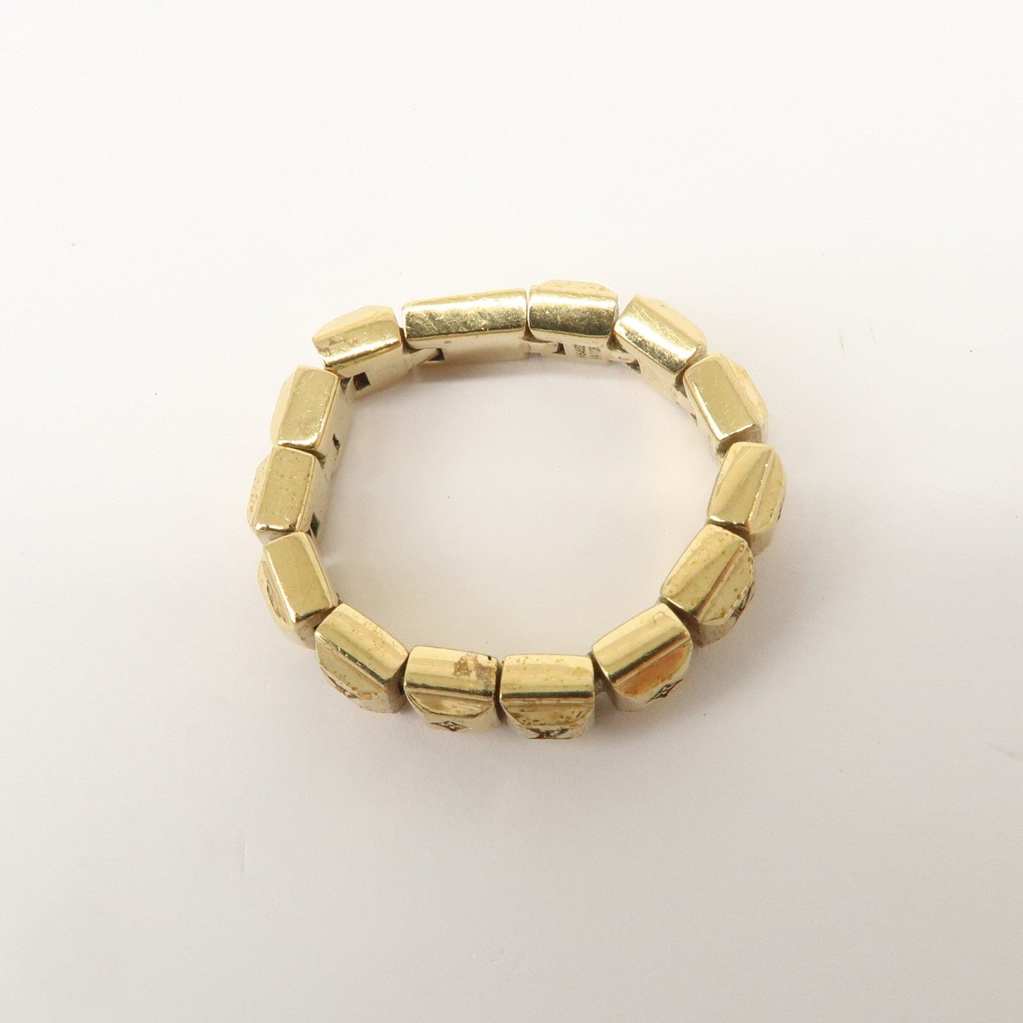 Louis Vuitton Metal Bague Nanogram Tennis Ring M Gold M64652  d