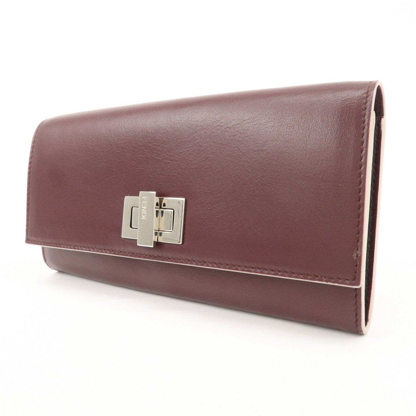 FENDI Peekaboo Leather Bi-fold Continental Wallet Long Wallet 8M0377  d