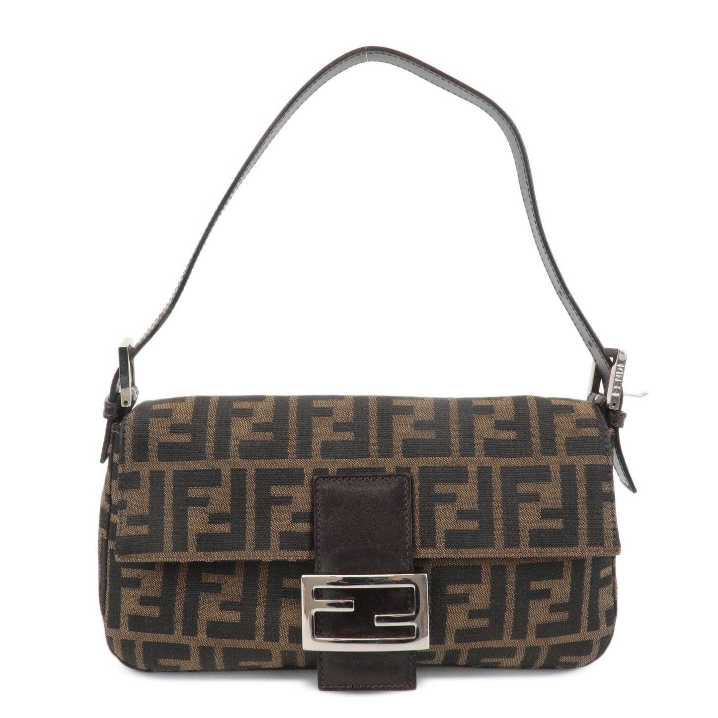 FENDI Zucca Mamma Baguette Canvas Shoulder Bag 26424 Brown Black  d