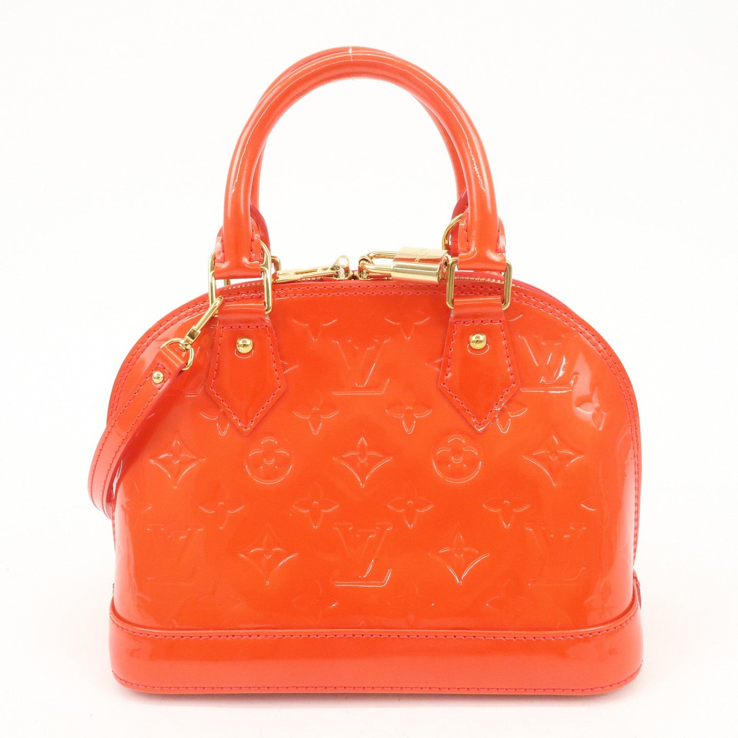 Louis Vuitton Monogram Vernis Alma BB 2Way Hand Bag Rouge M91698  d