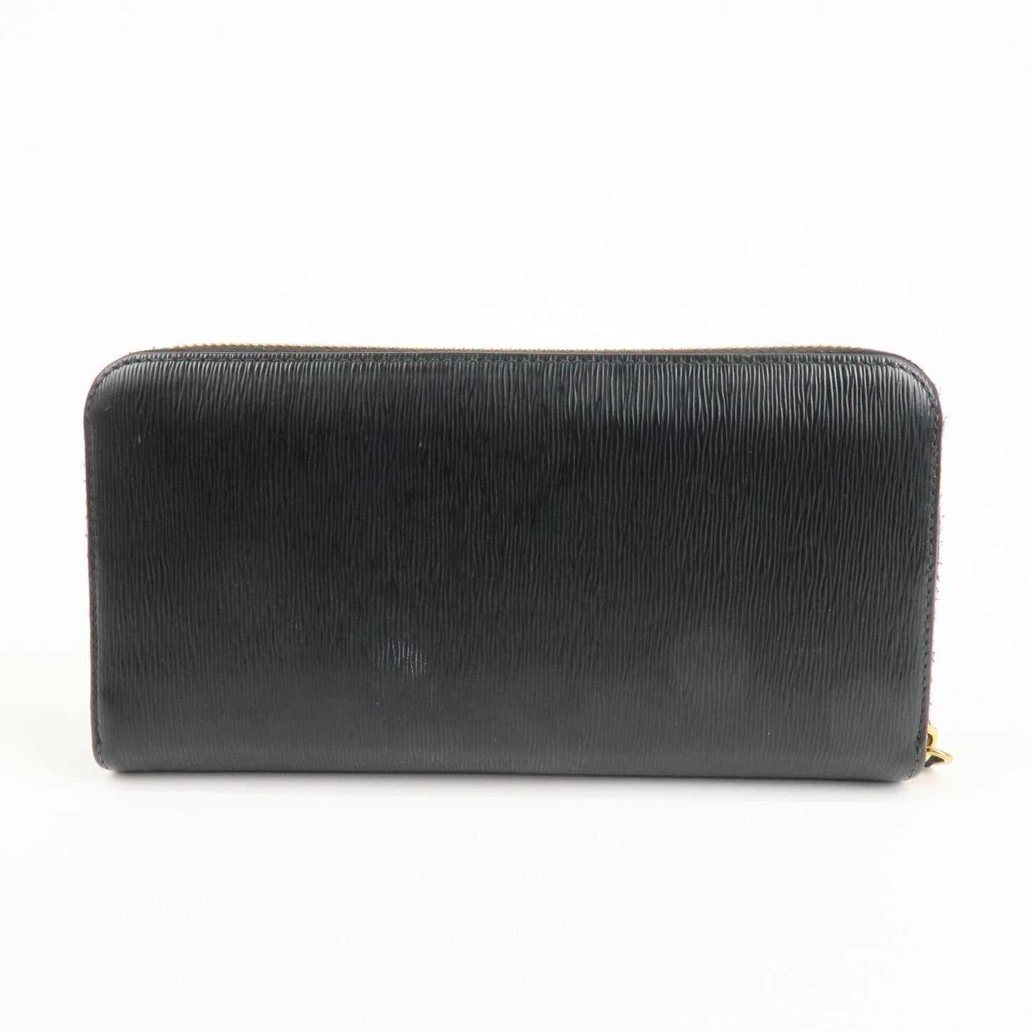 PRADA Vitello Move Leather Round Zippy Wallet Black 1ML506  d