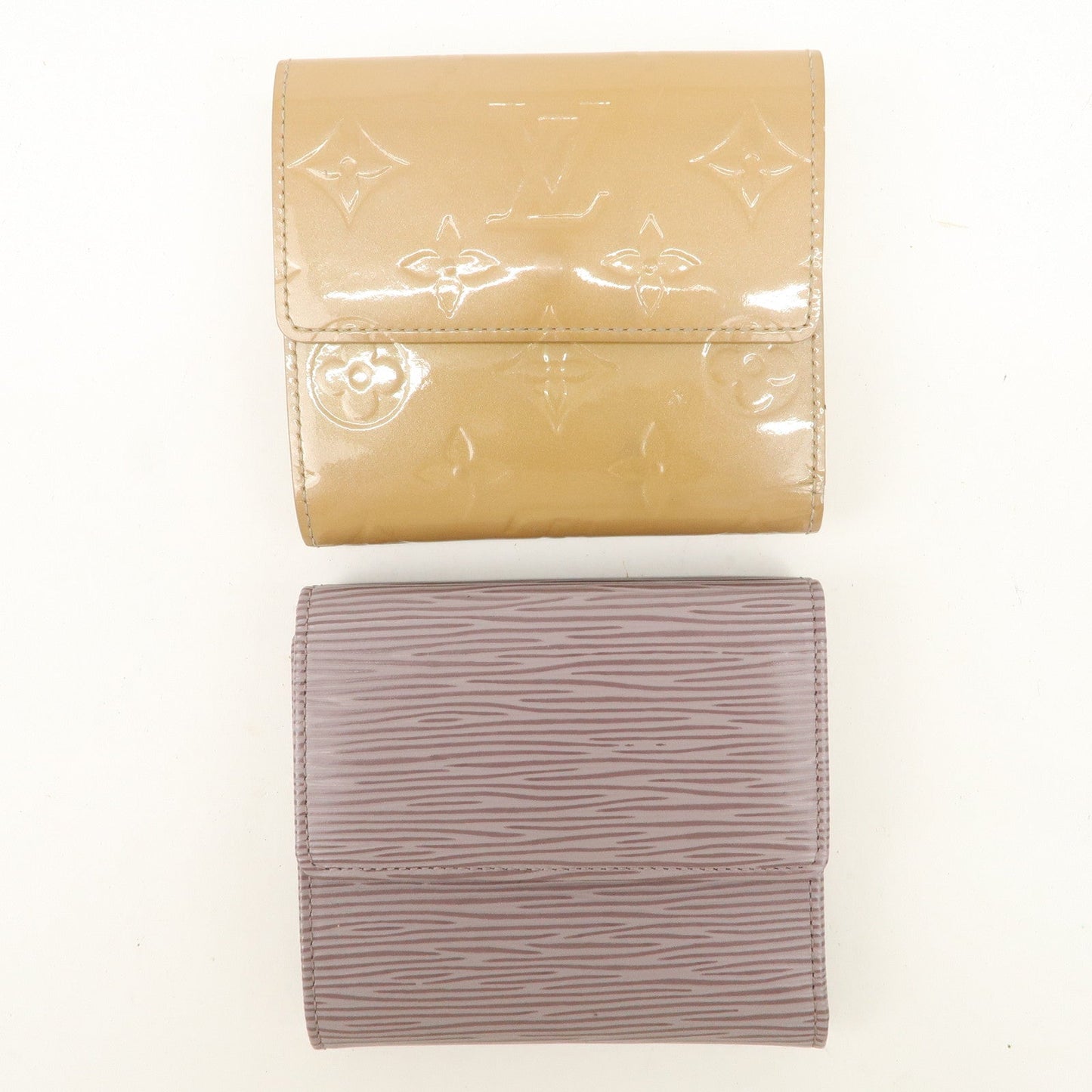 Louis Vuitton Epi Vernis Set Of 2 Leather Bi-fold Wallet Beige Lila  d