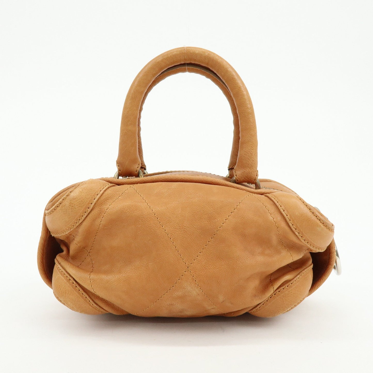 CHANEL COCO Mark Calf Leather Hand Bag Brown