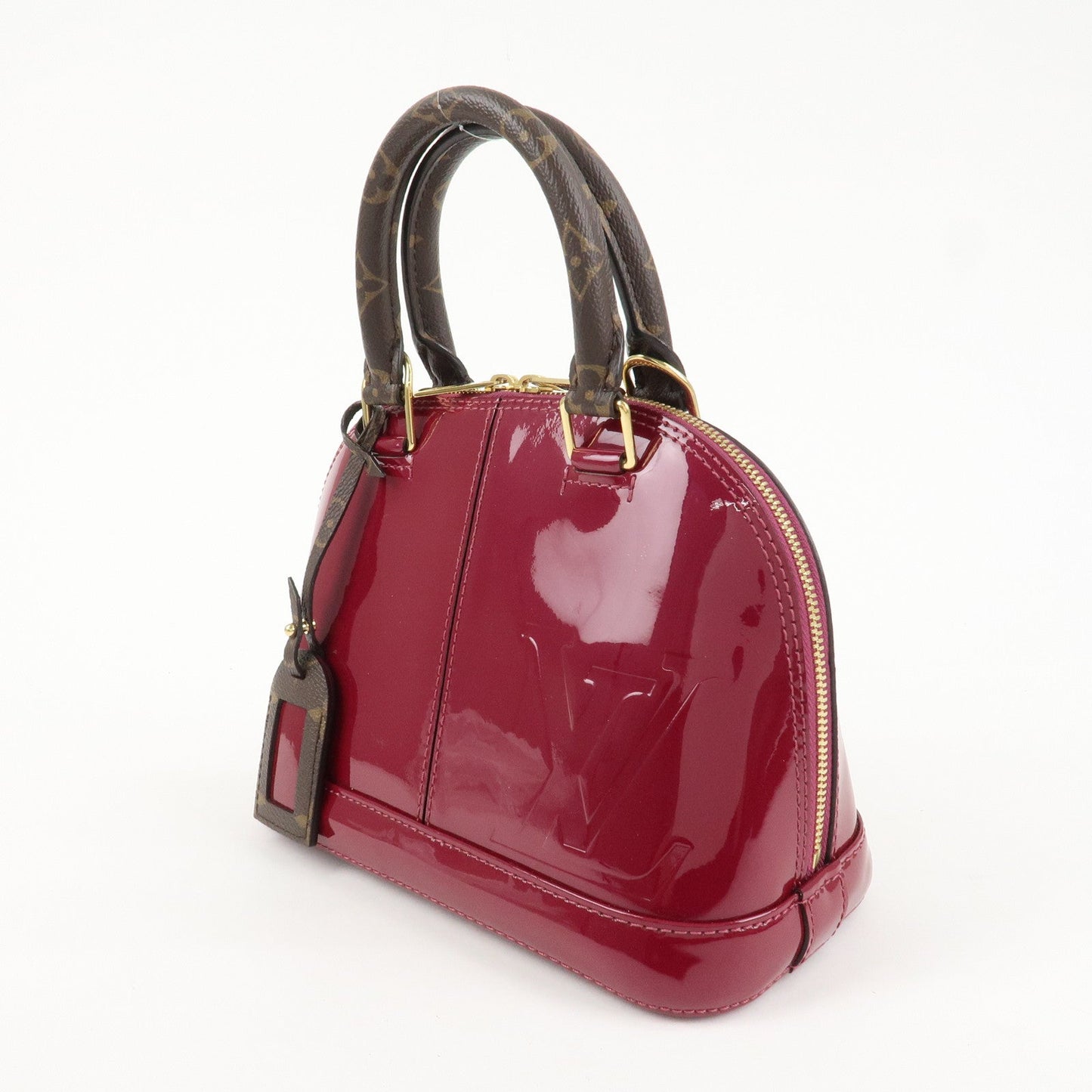 Louis Vuitton Monogram Vernis Alma BB 2Way Hand Bag Magenta M54785  d