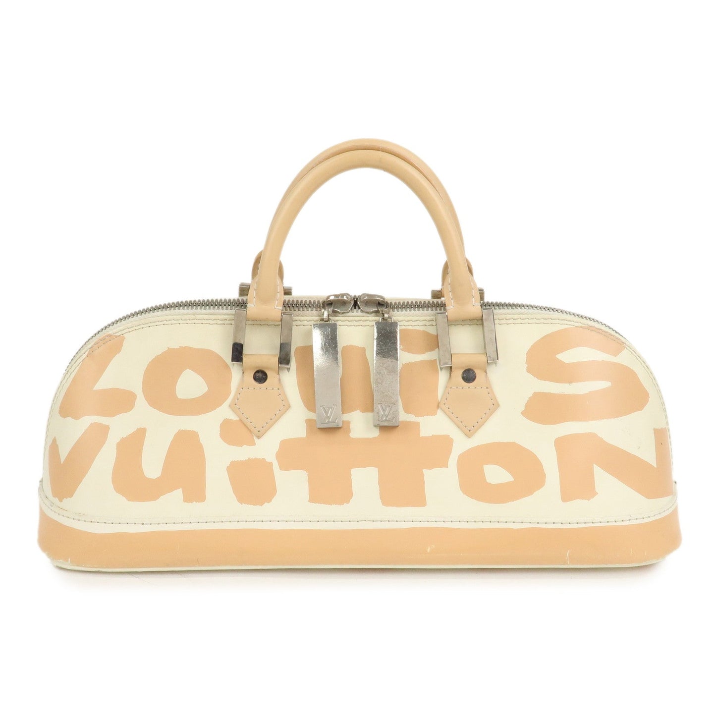 Louis Vuitton Graffiti Alma Horizontal Leather Hand Bag Beige M92176