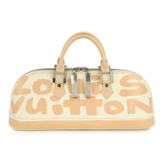 Louis Vuitton Graffiti Alma Horizontal Leather Hand Bag Beige M92176