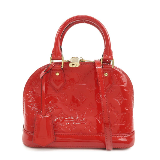 Louis Vuitton Monogram Vernis Alma BB 2Way Hand Bag Cerise M90174