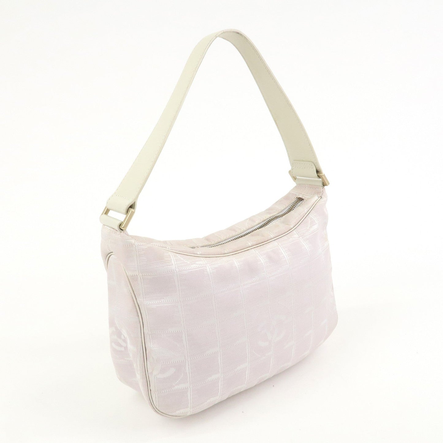 CHANEL New Travel Line Canvas Leather Shoulder Bag Hand Bag Pink