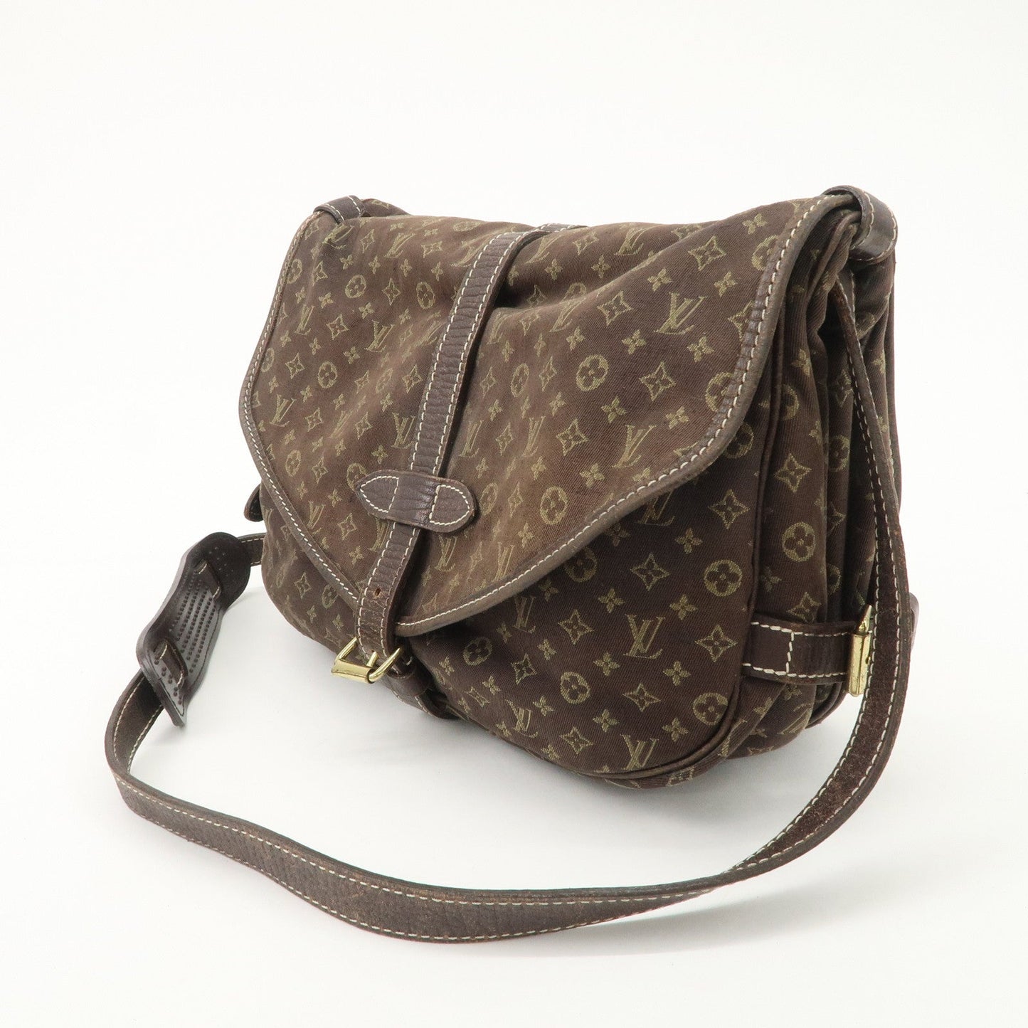 Louis Vuitton Monogram Mini Saumur 30 Hand Bag Brown Canvas ?95227  d