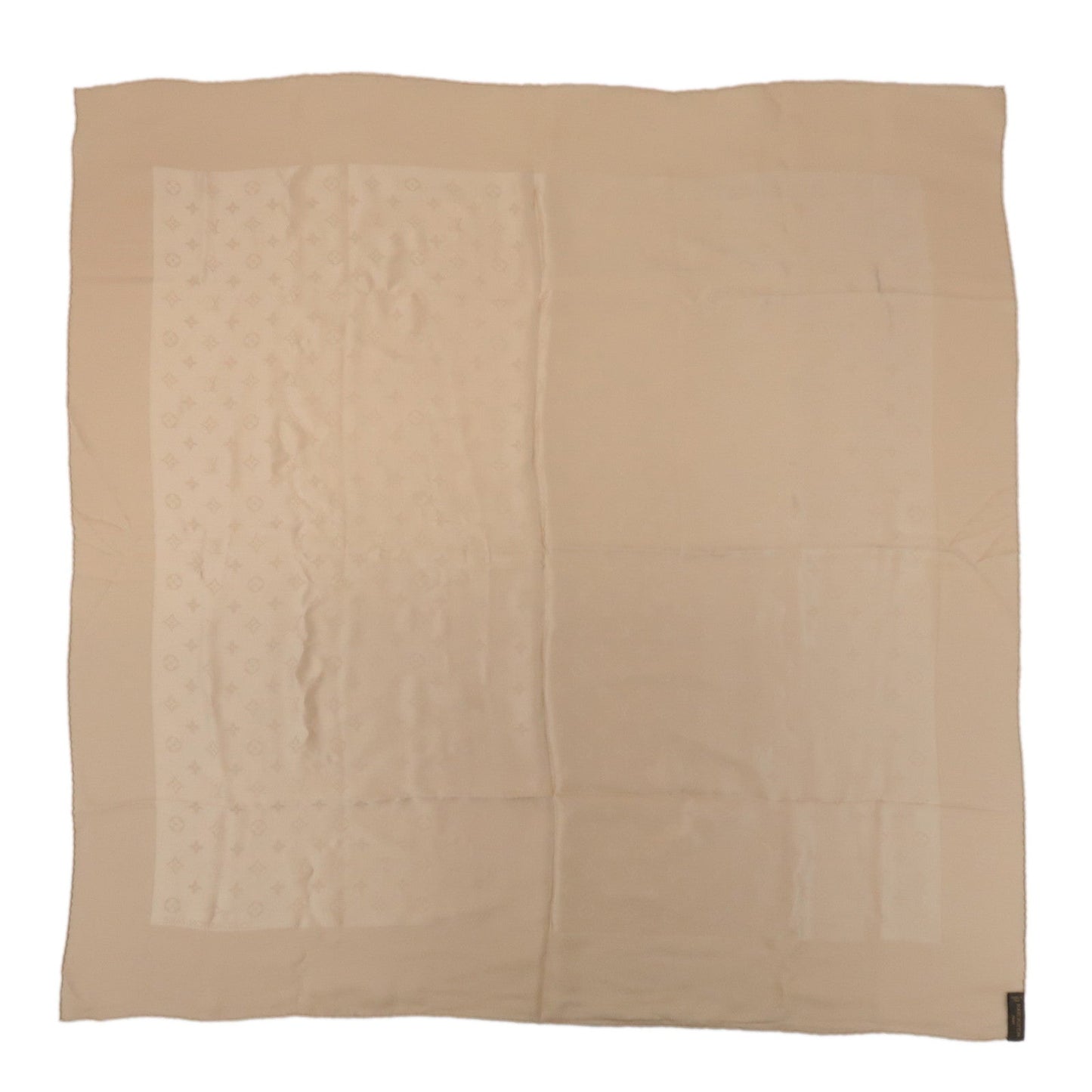 Louis Vuitton Monogram Carr?? Monaco Silk 100% Scarf Beige M71146