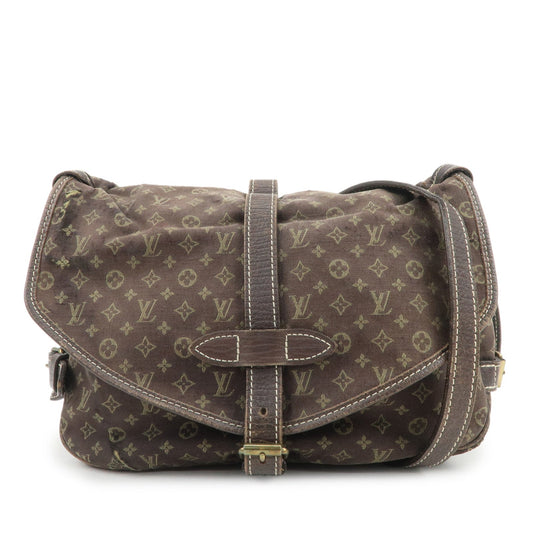 Louis Vuitton Monogram Mini Lin Saumur 30 Shoulder Bag Ebene M95227