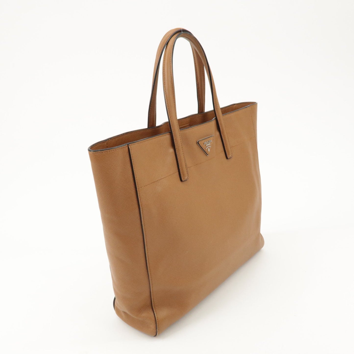 PRADA Triangle Logo Saffiano Leather 2Way Tote Bag Brown BN2666  d