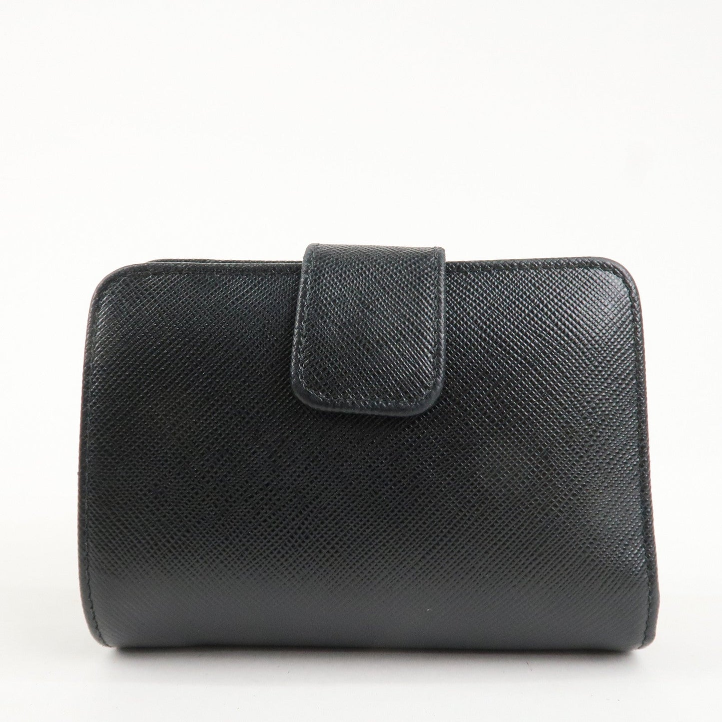 PRADA Saffiano Leather Bi-Fold Wallet Black Red Gold 1ML018  d