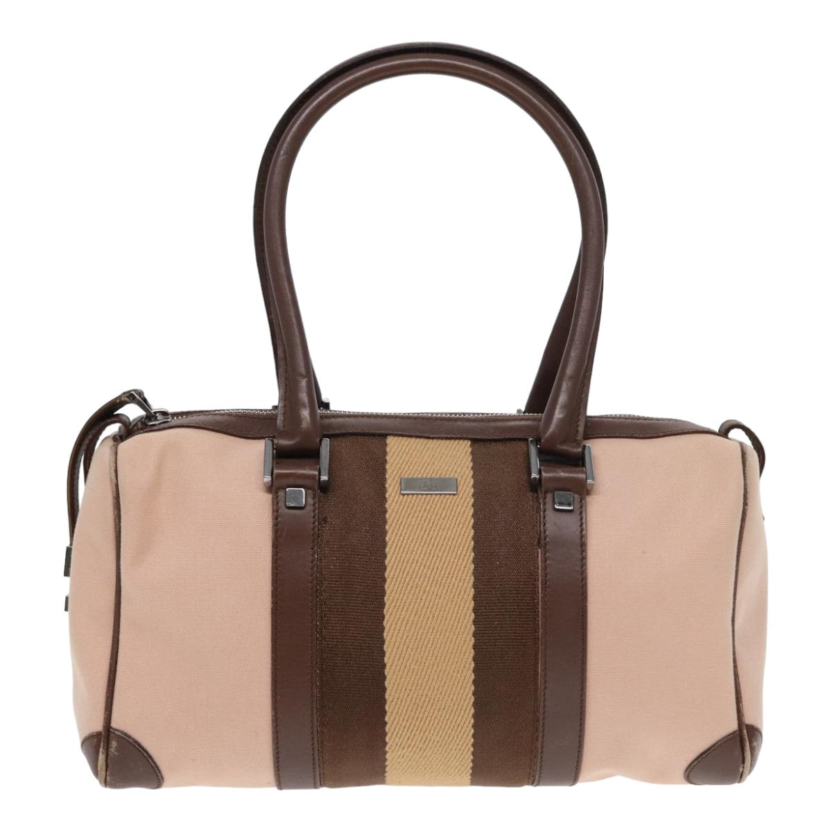 Gucci Web Pink Canvas Handbag