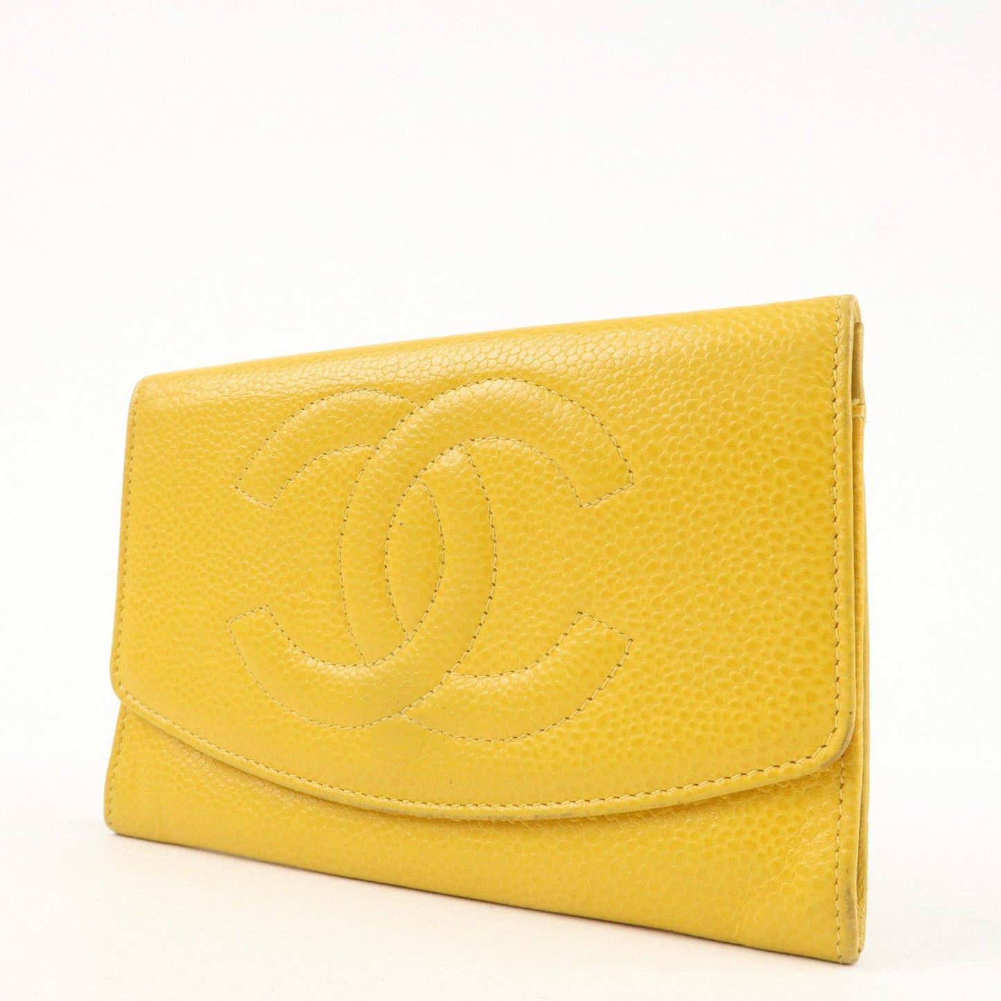 CHANEL COCO Mark Caviarskin Bi-Fold Card Case Coin Case 4072657  d
