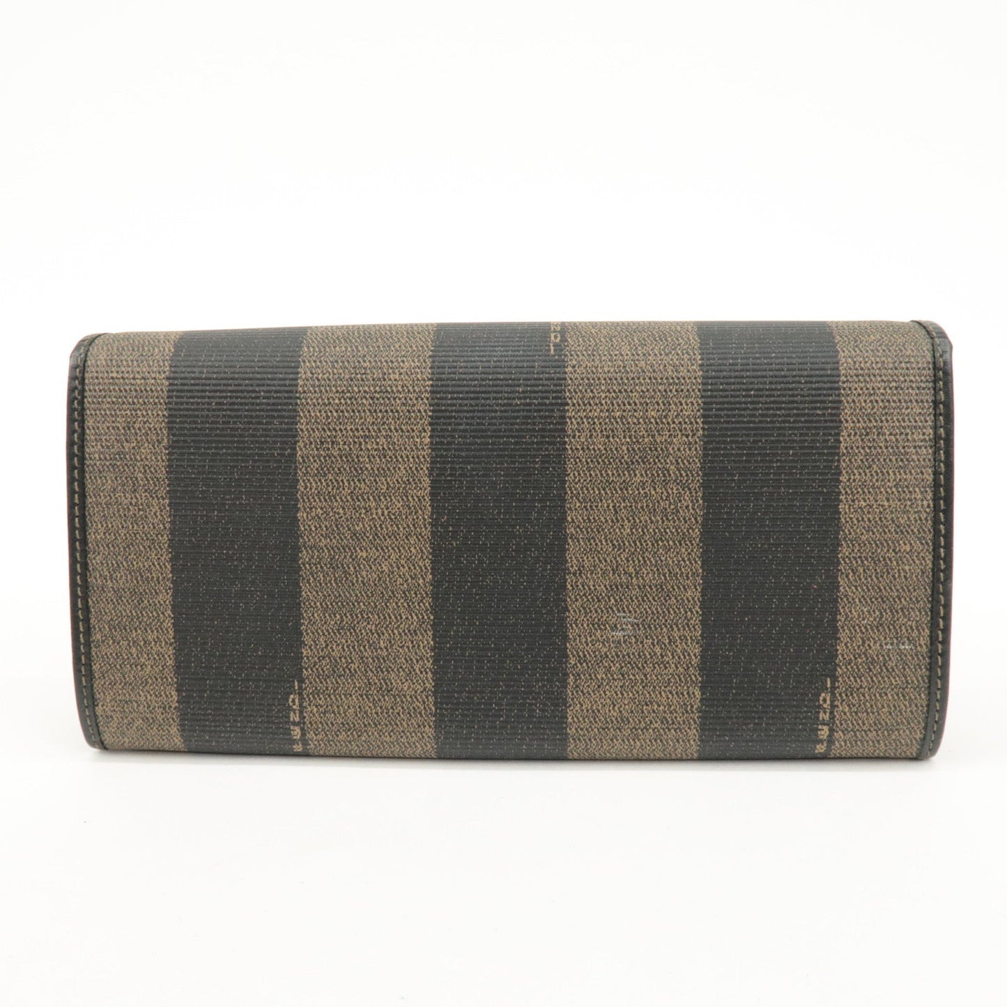 FENDI Pequin PVC Canvas Long Wallet Black Brown T20615  d