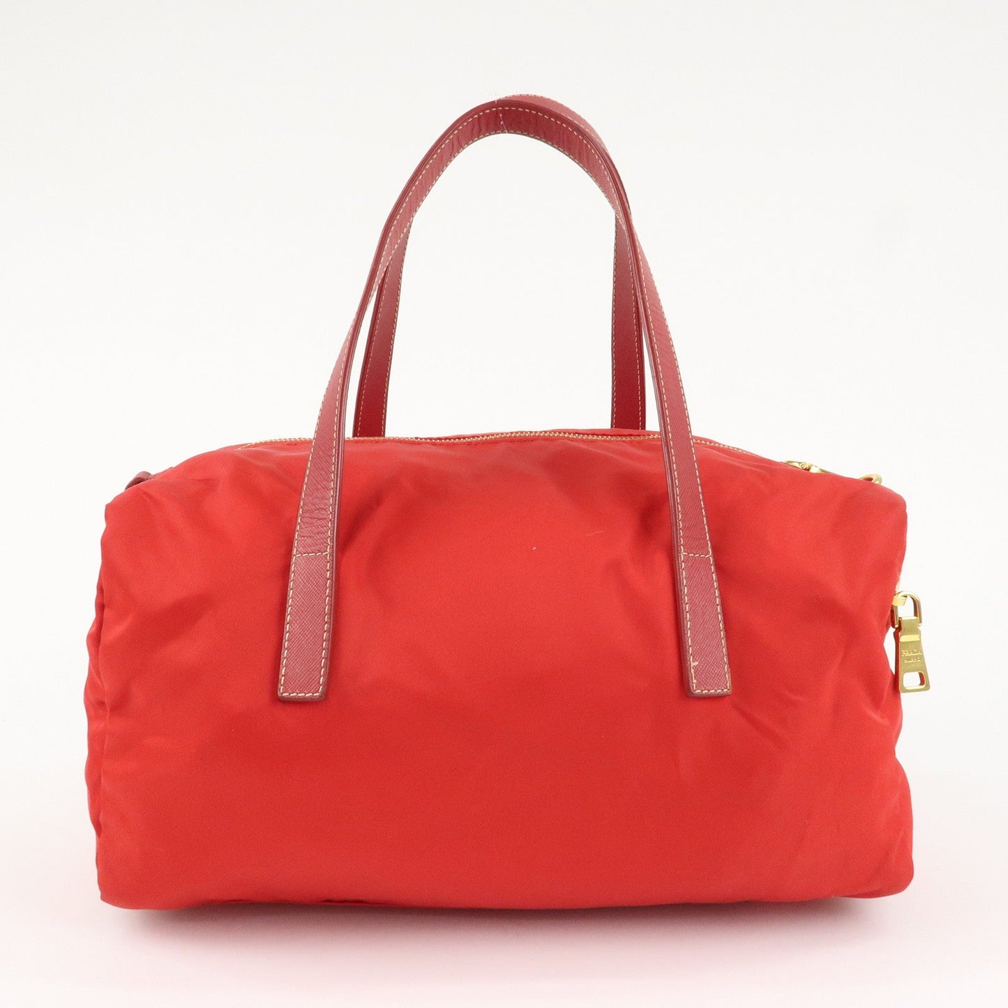 PRADA Triangle Logo Nylon Leather 2Way Shoulder Bag Hand Bag Red  d