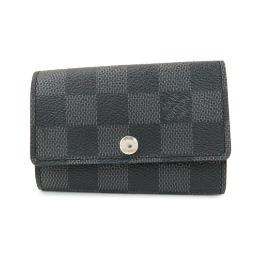 Louis Vuitton Damier Graphite Multicle 6 Key Case Gray Black N62662