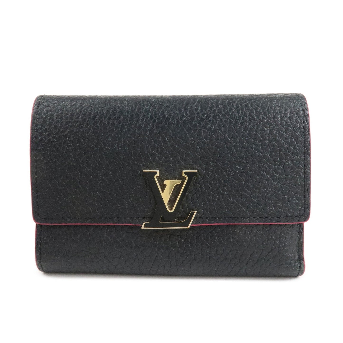 Louis Vuitton Portefeuille Capucines Compact Wallet Black M62157  d
