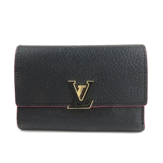 Louis Vuitton Portefeuille Capucines Compact Wallet Black M62157  d