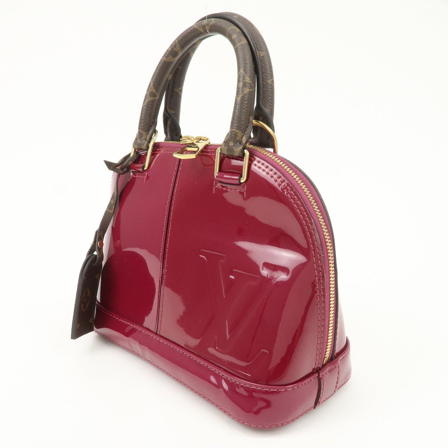 Louis Vuitton Monogram Vernis Alma BB 2Way Hand Bag Magenta M54785  d