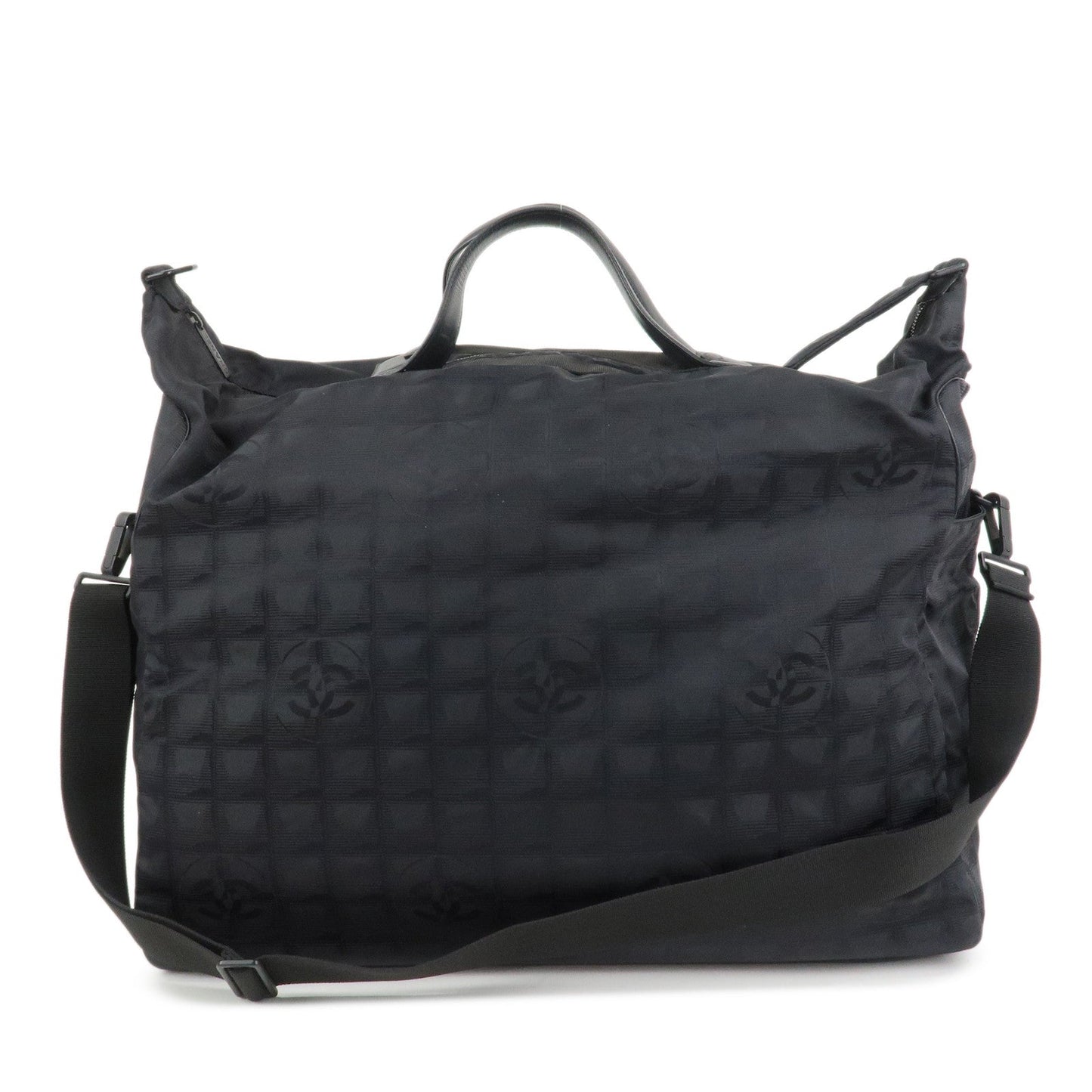CHANEL New Travel Line Nylon Jacquard 2Way Boston Shoulder Bag