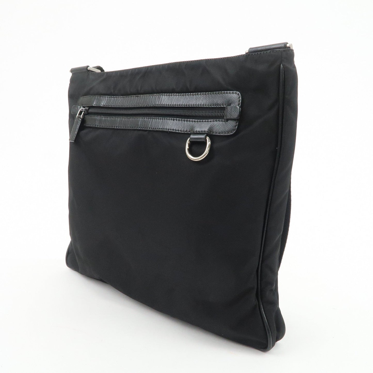 PRADA Triangle Logo Nylon Leather Shoulder Bag Crossbody Bag VA0348