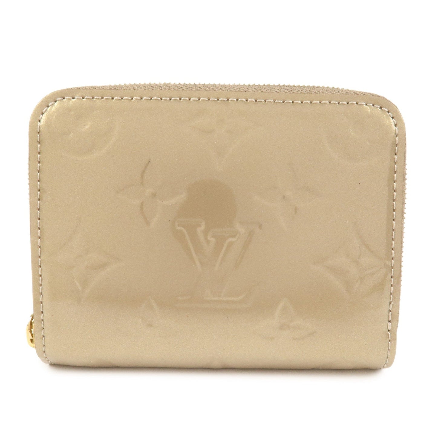 Louis Vuitton Monogram Vernis Round Zippy Coin Purse Beige M91762