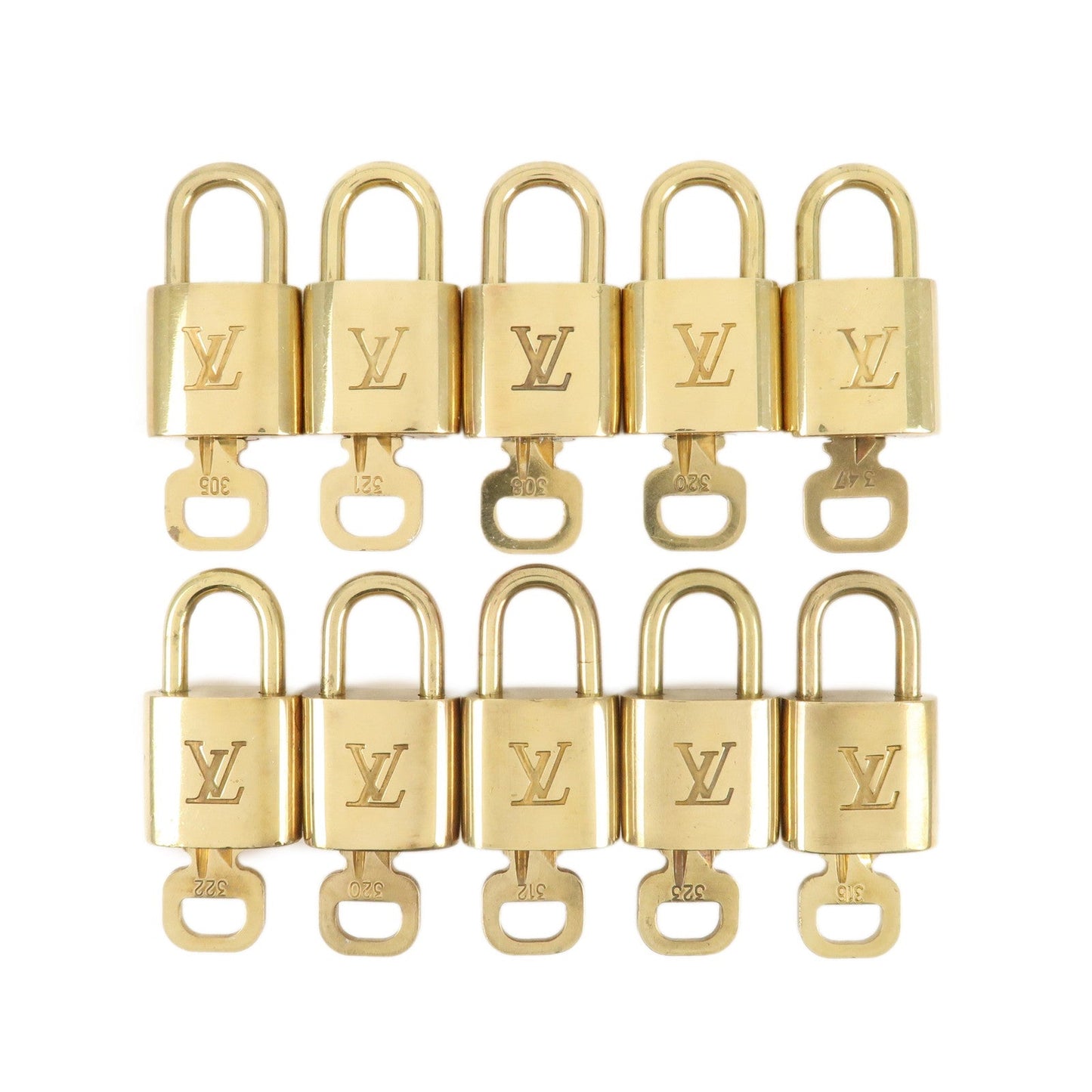 Louis Vuitton Set of 10 Lock & Key Cadena Key Lock  d
