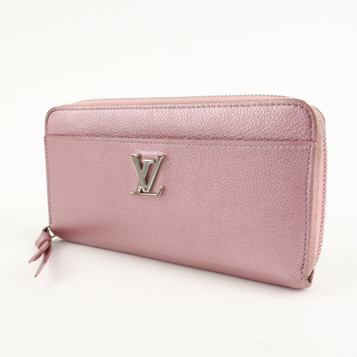 Louis Vuitton Calf Leather Zippy Lock Me Wallet Crystal Rose M69812  d