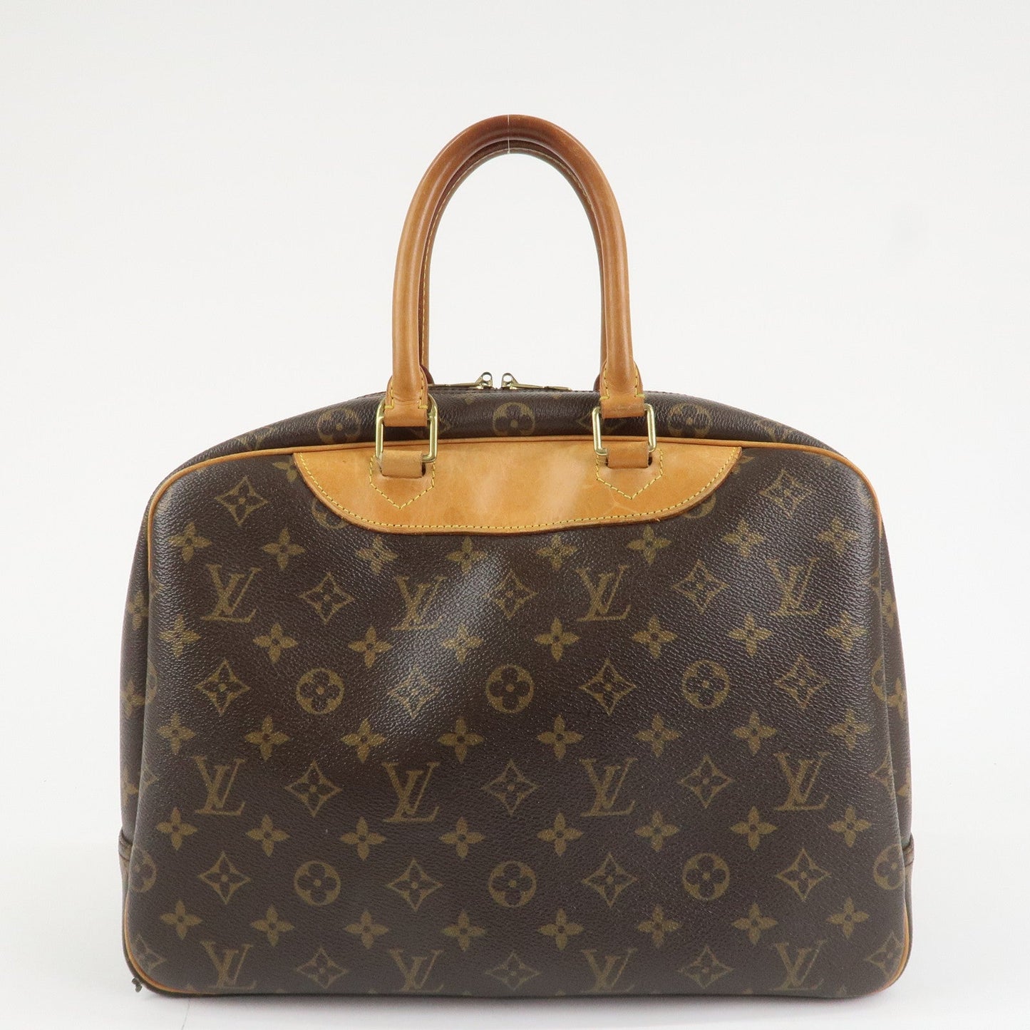 Louis Vuitton Leather Canvas Monogram Deauville Hand Bag M47270  d