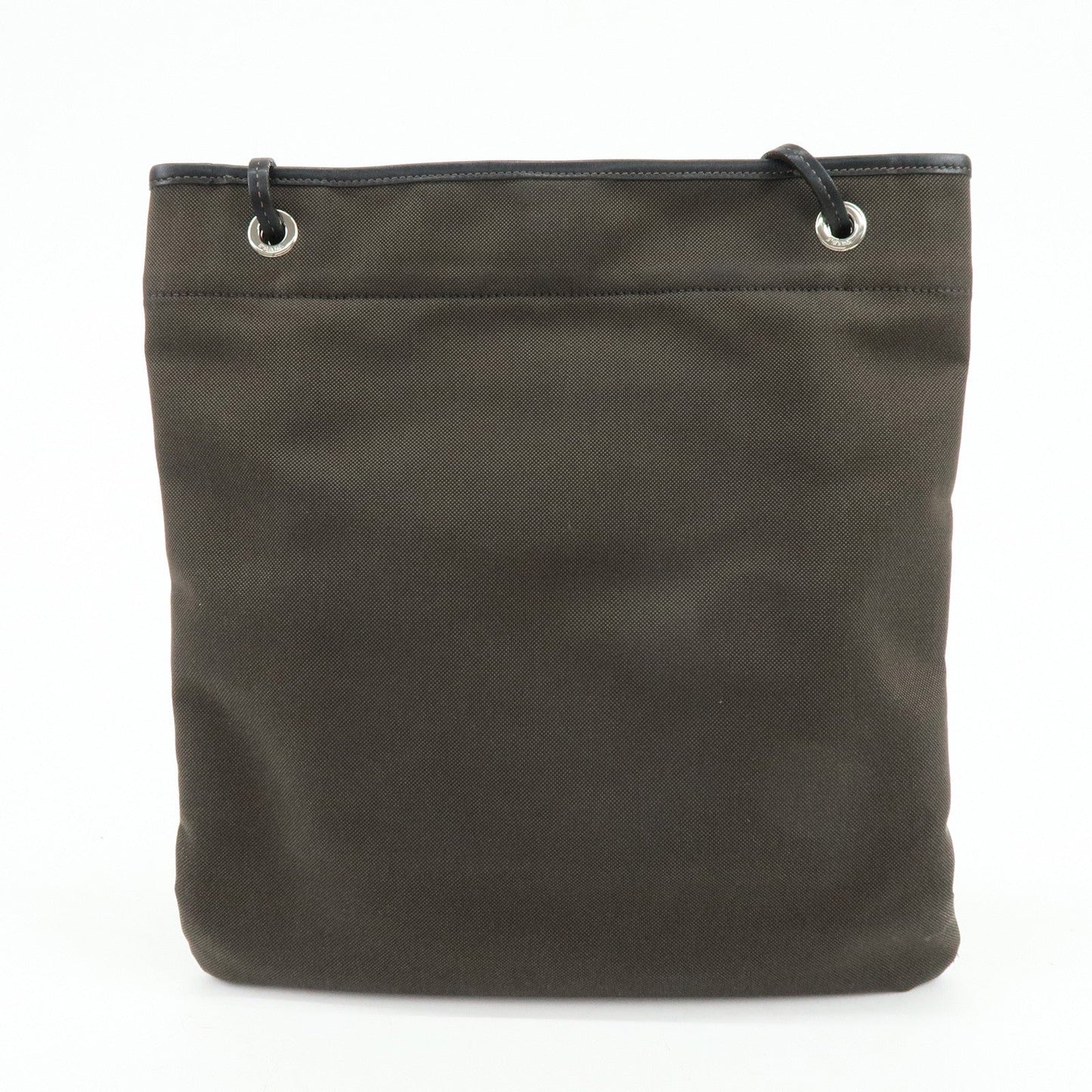 PRADA Logo Jacquard Leather Shoulder Bag Crossbody Bag Dark Brown