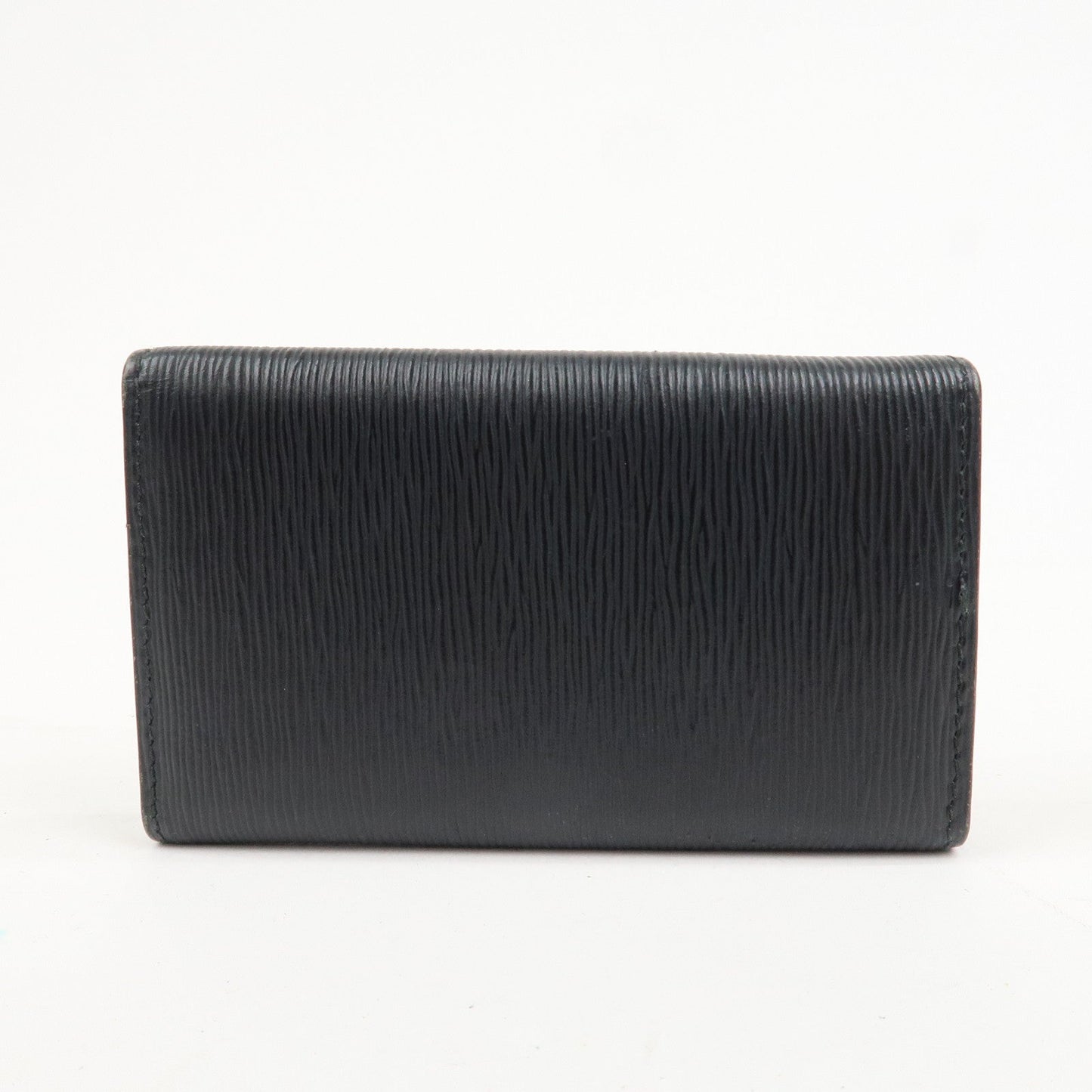 PRADA Triangle Logo Leather 6 Rings Key Case Black 1PG222