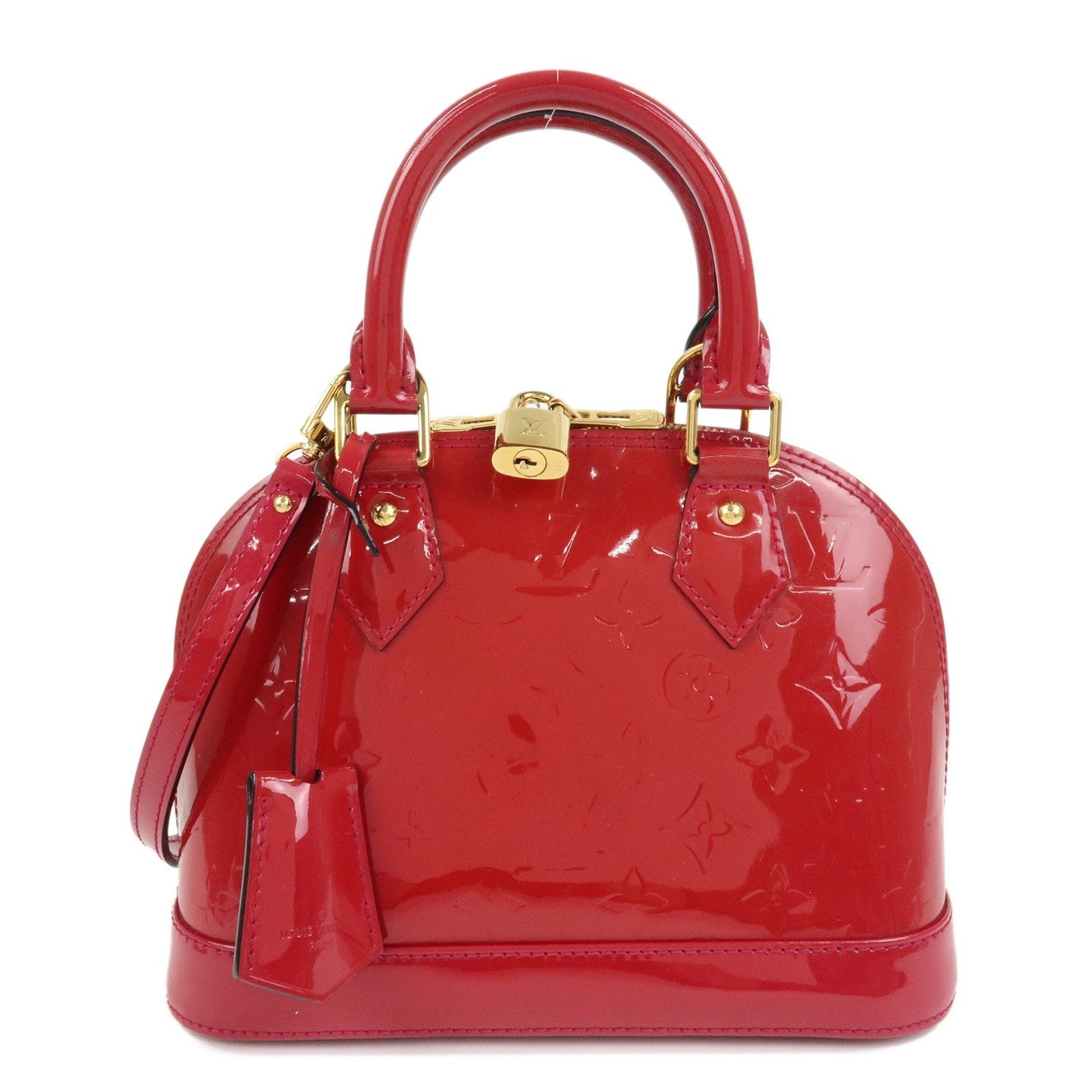 Louis Vuitton Monogram Vernis Leather Alma BB 2Way Bag Red M91606