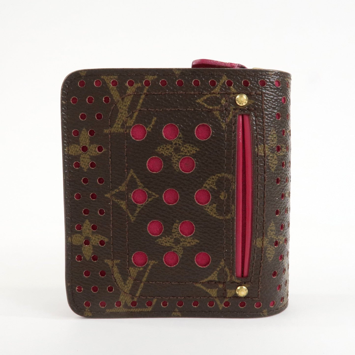 Louis Vuitton Monogram Perfor Compact Zip Fuchsia M95188  d