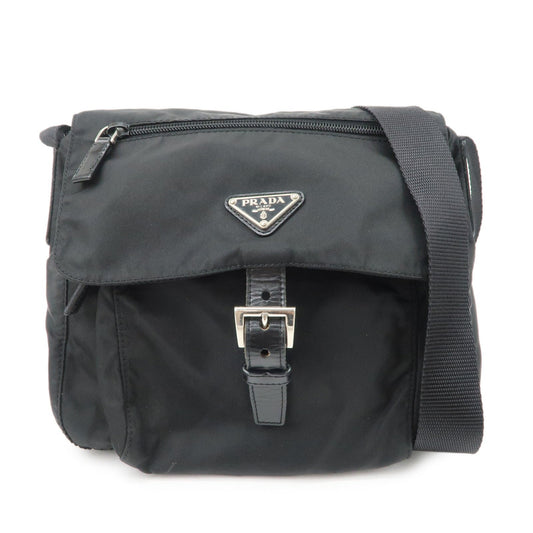 PRADA Triangle Logo Nylon Shoulder Bag Crossbody Bag Black
