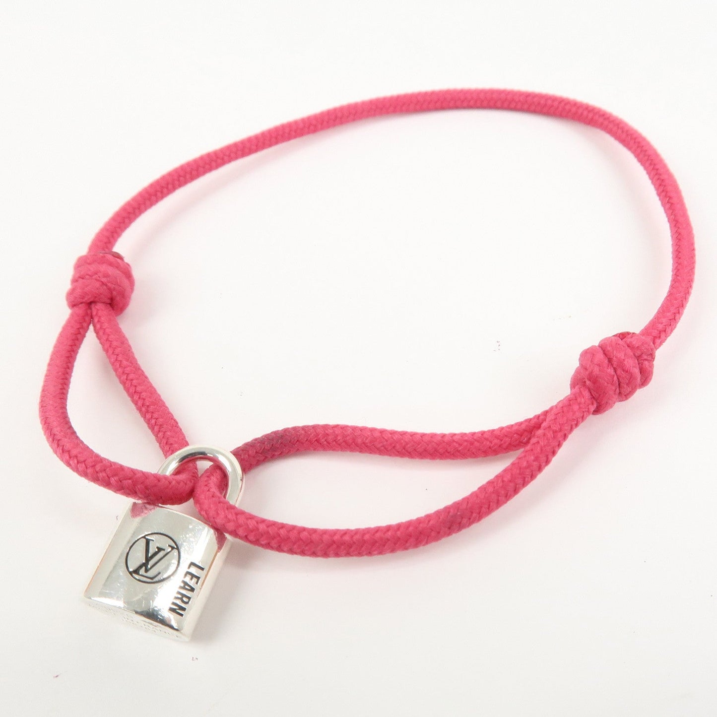 Louis Vuitton Bracelet Lock It LEARN Pink Silver M1342A