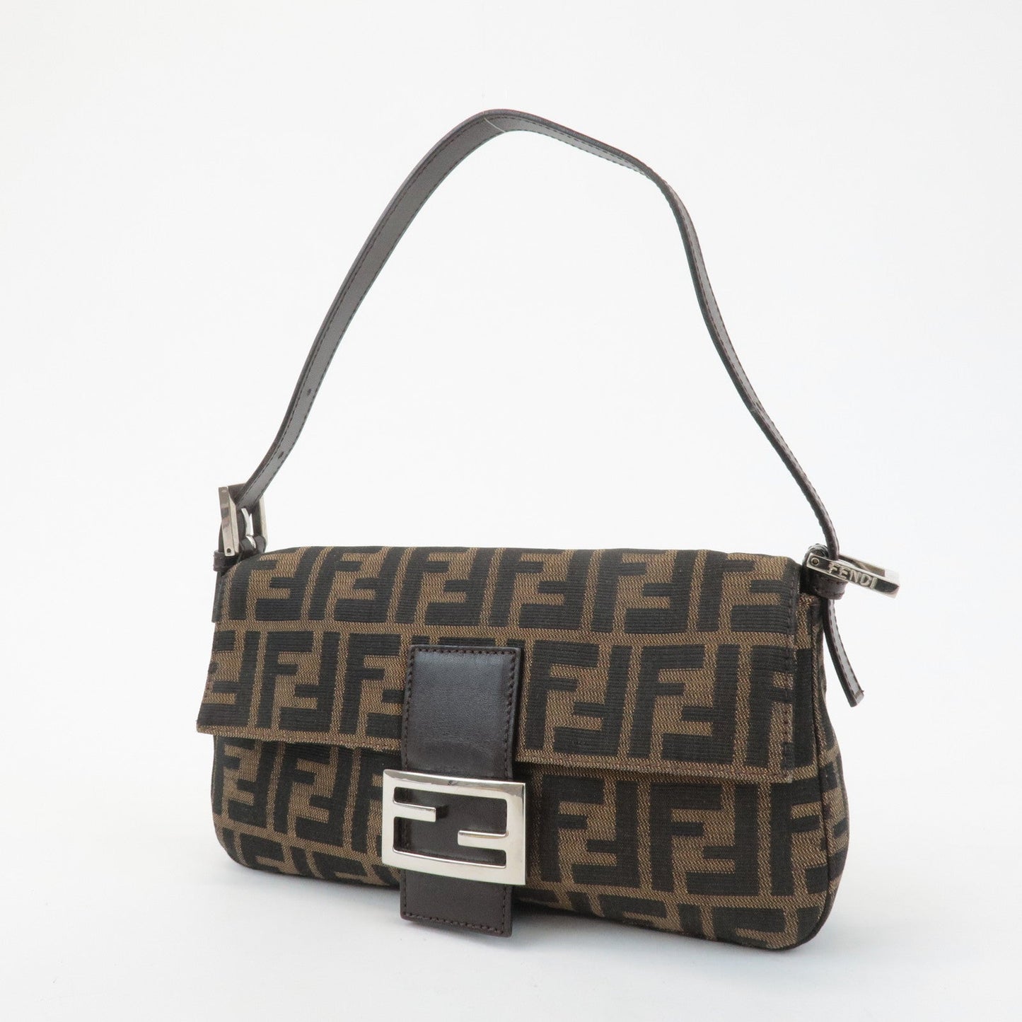 FENDI Zucca Mamma Baguette Canvas Shoulder Bag 26424 Brown Black  d