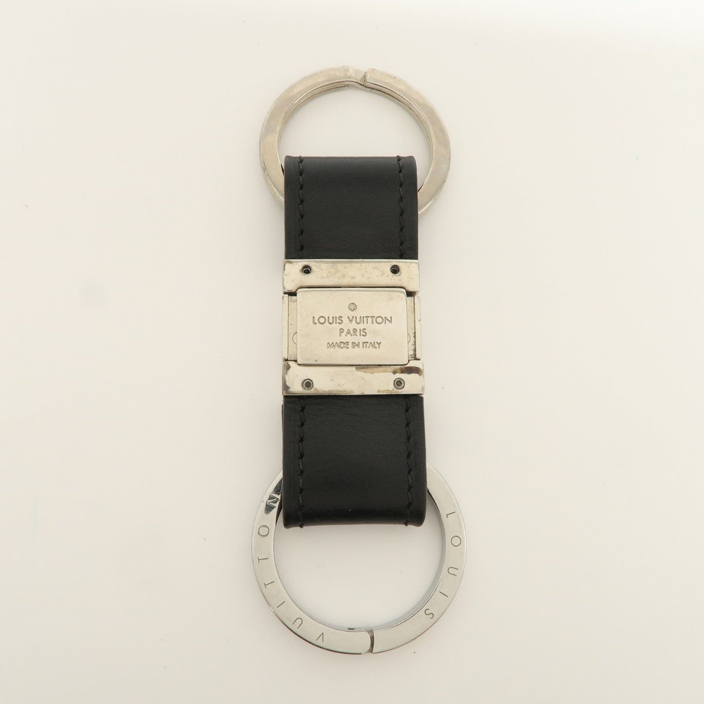 Louis Vuitton Damier Infini Metal Leather Bag Charm Black M66953