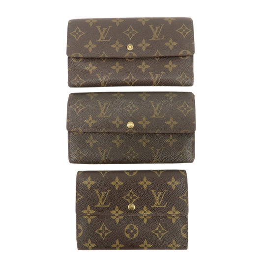 Louis Vuitton Monogram Set of 3 Wallets Brown M61725 M61215 M61200
