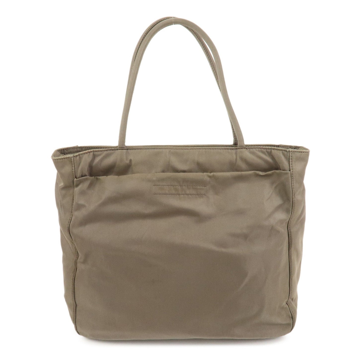 PRADA Triangle Logo Nylon Tote Bag Hand Bag Gray