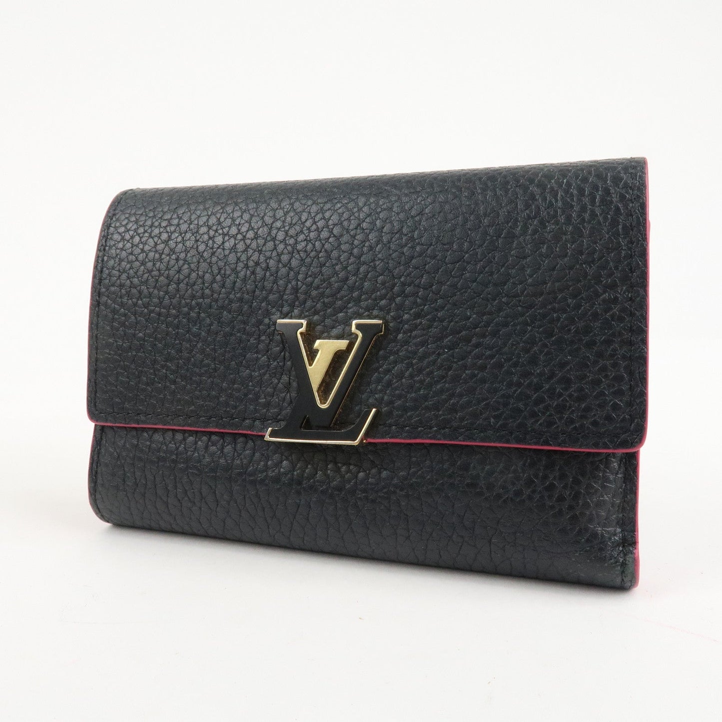 Louis Vuitton Portefeuille Capucines Compact Wallet Black M62157  d