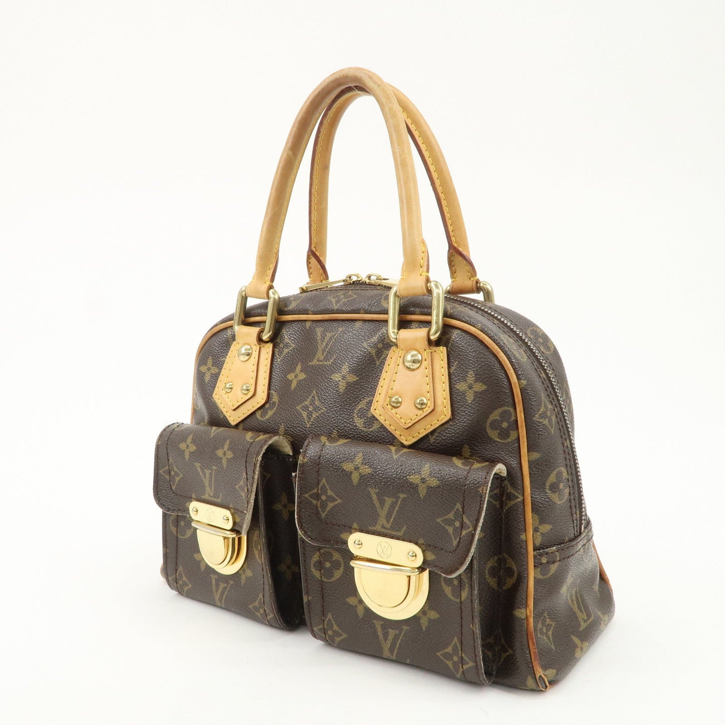 Louis Vuitton Monogram Manhattan PM Hand Bag Brown M40026